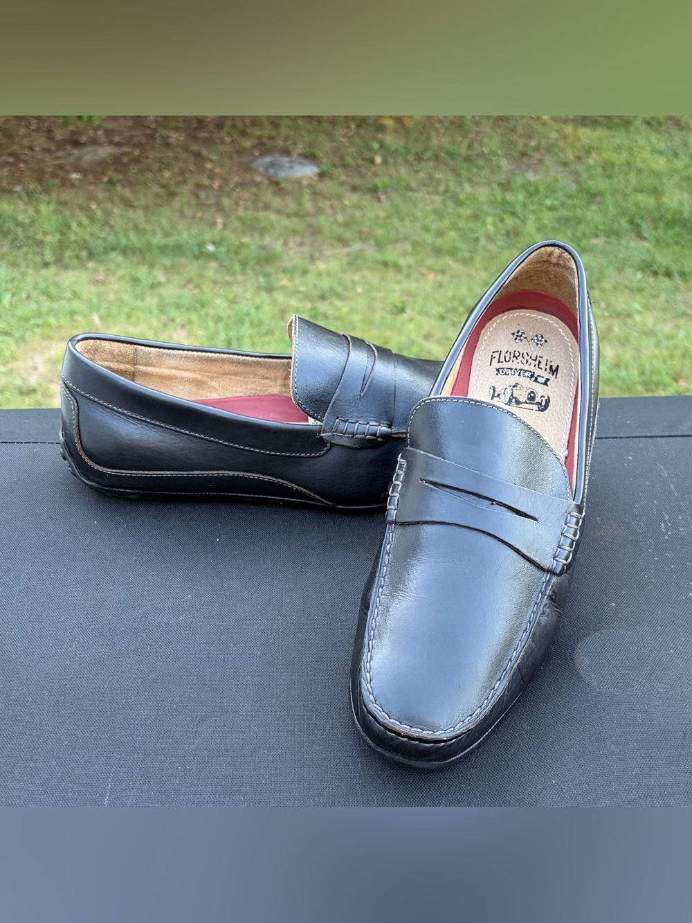 Florsheim Men's Oval Penny Driver Black Leather Loafers Size 11 W
